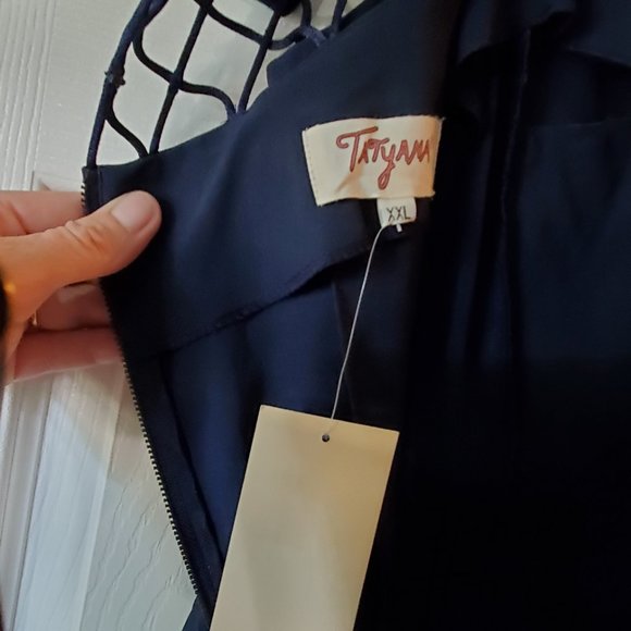 Tatyana Black Dress with Mesh Detail - Picture 5 of 12